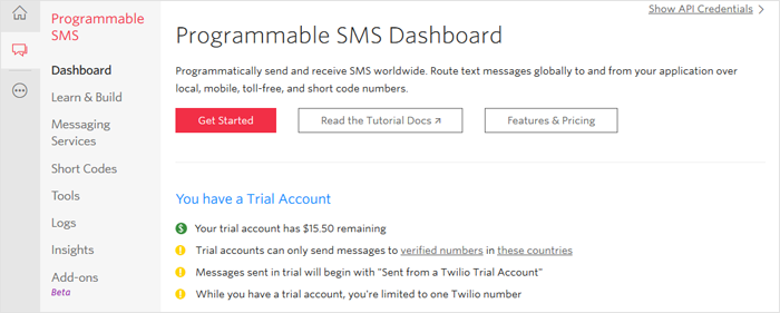 Twilio Get Started